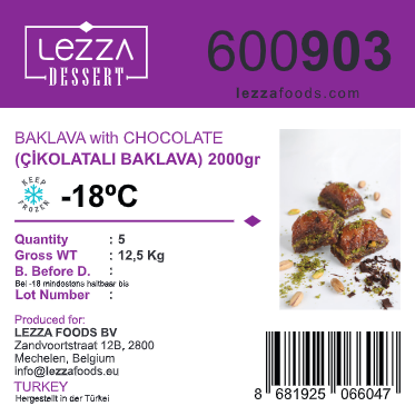 Baklava with Chocolate (Kakolu Baklava) 2000 gr