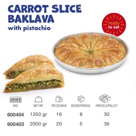 LEZZA Triangle Baklava with Pistachios Tray (Havuc Dilimi Fistikli Baklava) 1350 gr