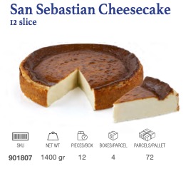 LAMOUR San Sebastian Whole Cheesecake 12 Slice