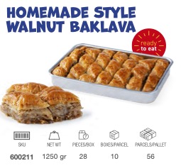 [600211] LEZZA HomeMade Style Walnut Baklava (Cevizli Ev Baklavasi) 1250 Gr