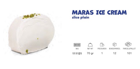 [111121] LEZZA Maras Ice Cream Plain Slice (Sade Dilim) 70 gr