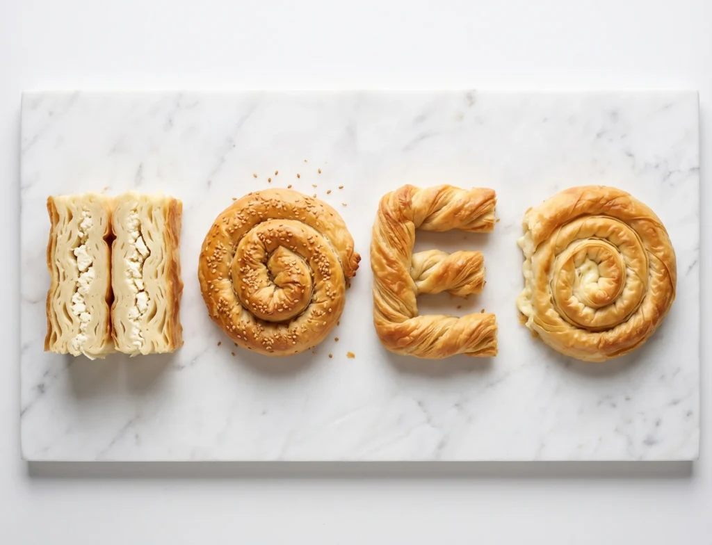 cheese borek varieties — su borek, rulo borek and spiral formats for European buyers