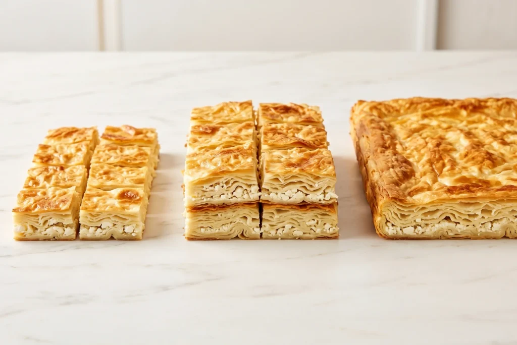 Lezza Foods su borek range — 500g 800g and 2500g frozen Turkish layered pastry