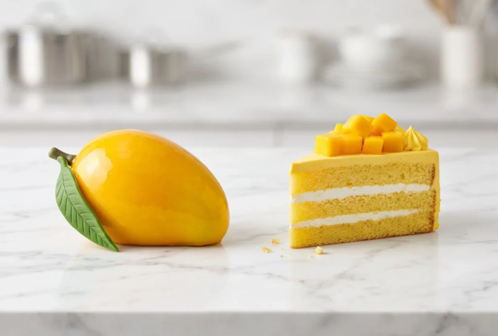 artisan mango cake producer — trompe-l'œil dessert evaluation guide