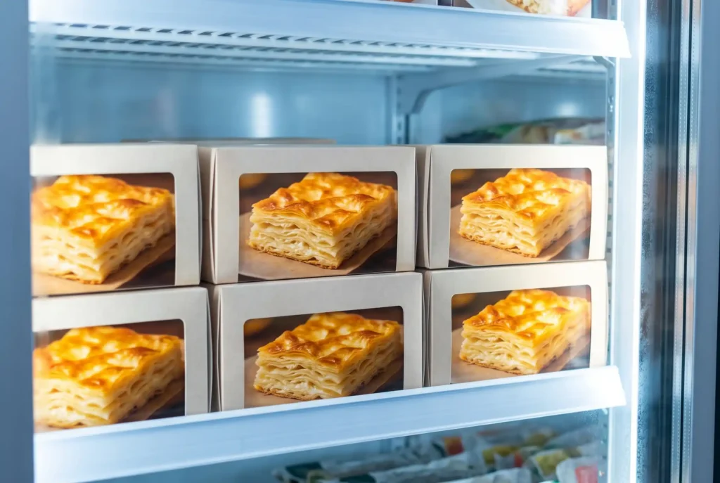 borek retail frozen bakery — Turkish filo pastry for European supermarket ranging