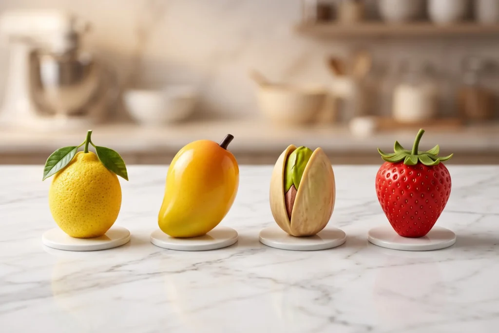 Lezza Foods artisan cake wholesale range of four trompe-l'œil fruit varieties