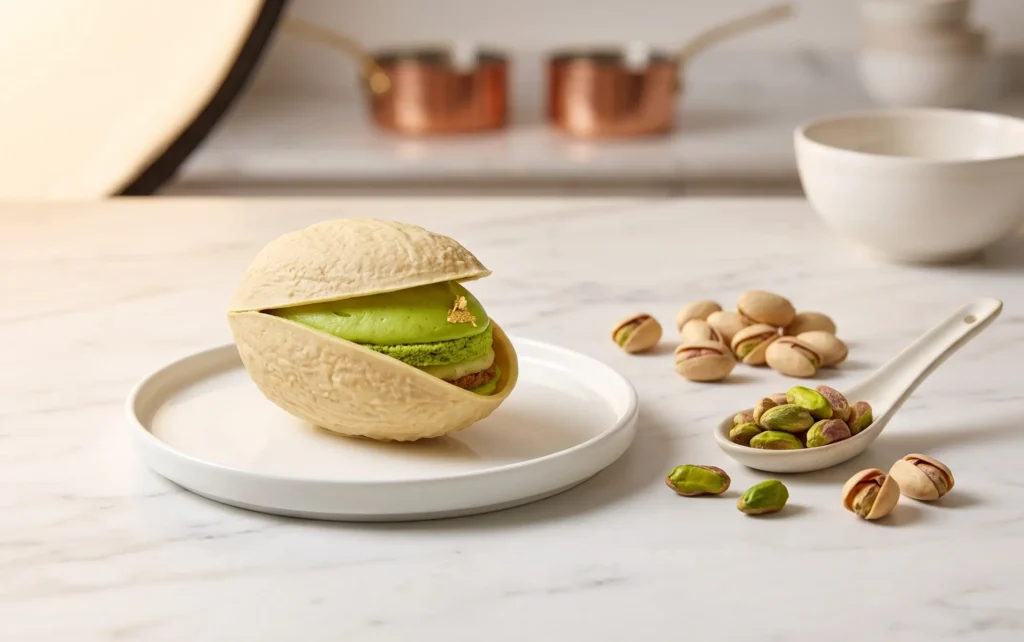 Lezza Foods artisan pistachio cake producer range — trompe-l'œil dessert