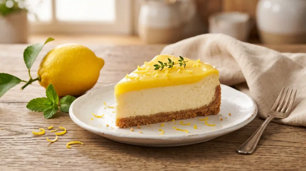 lemon cheesecake authenticity test — real lemon curd layer and zest evaluation