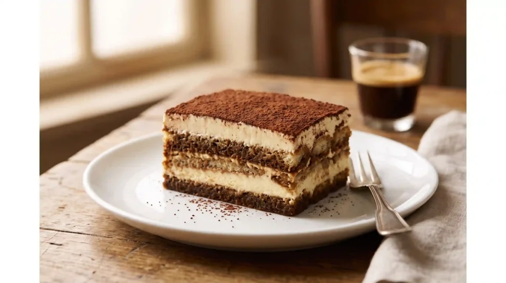 tiramisu wholesale authenticity test — mascarpone layer and cocoa dusting evaluation